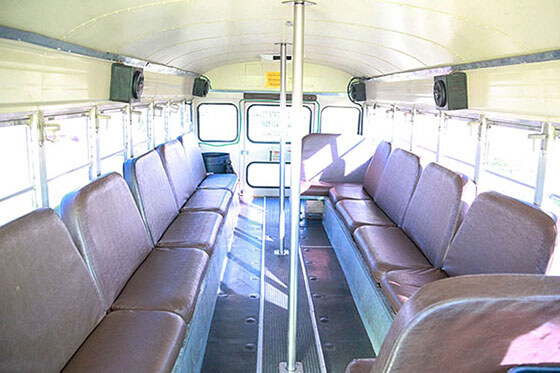 30-passenger party bus interior