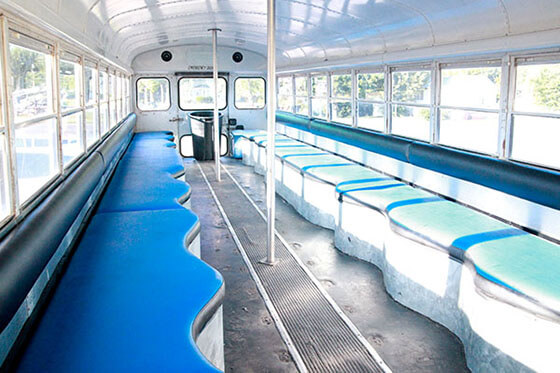 35-passenger party bus interior