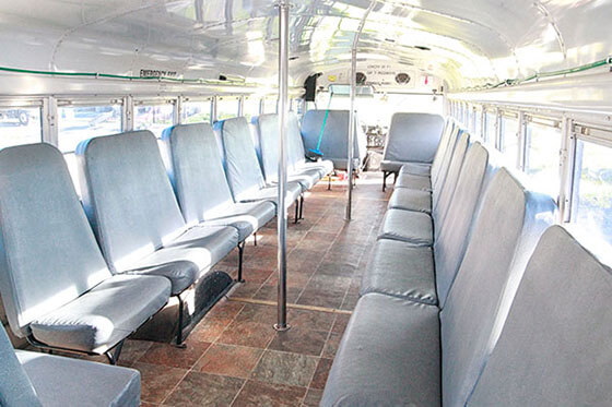 40-passenger party bus interior