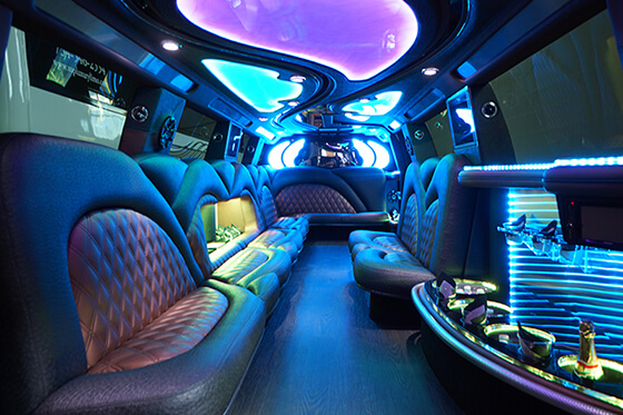 20-passenger party bus interior