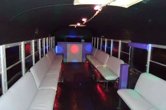 40-passenger Party bus interior