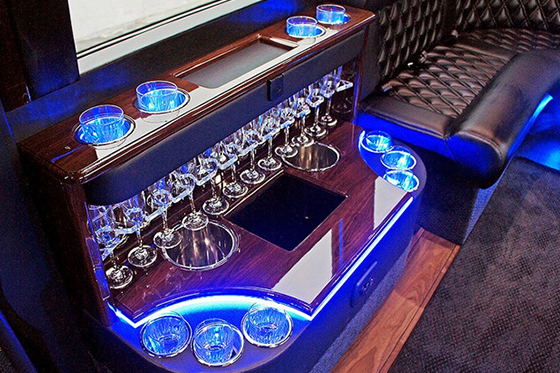 Sprinter van with deluxe mini bar